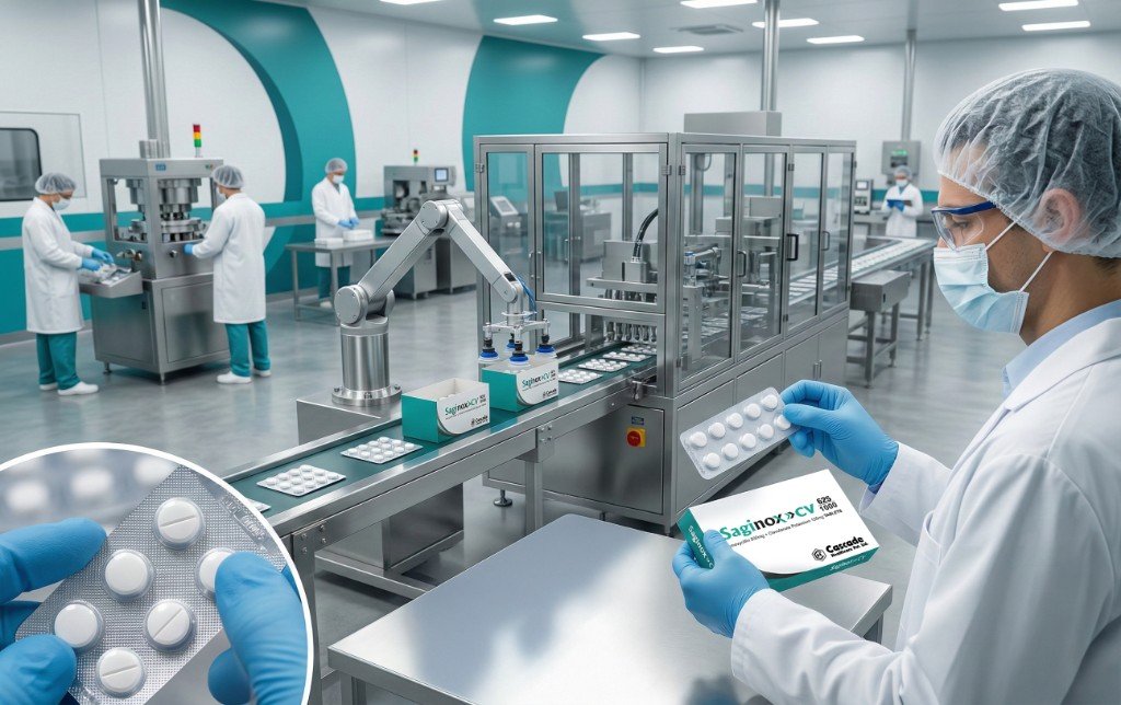 Cascade Healthcare pharmaceutical manufacturing facility — production line and quality control